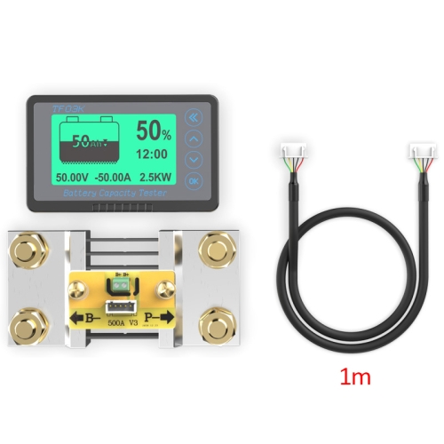 

TF03K 8-120V Coulomb Counter Meter RV Battery Capacity Indicator Lead Acid Battery Detector, Speci: 500A (0-750A)