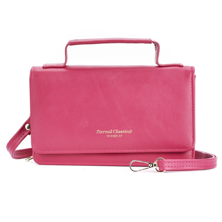 

DEABOLAR Ladies Simple Small Square Bag Shoulder Bag Multifunctional Mobile Phone Bag(Rose Red)