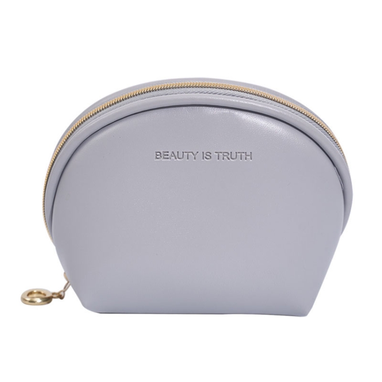 

PU Leather Waterproof Portable Cosmetic Bag Multifunctional Mini Coin Purse(Grey)