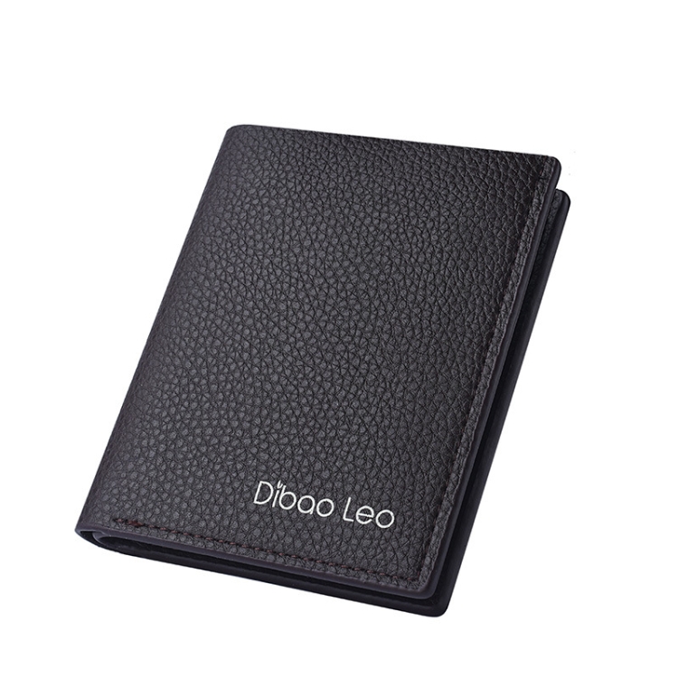 

DEABOLAR Men PU Leather Short Wallet Zipper Coin Purse Card Holder(Brown Vertical)