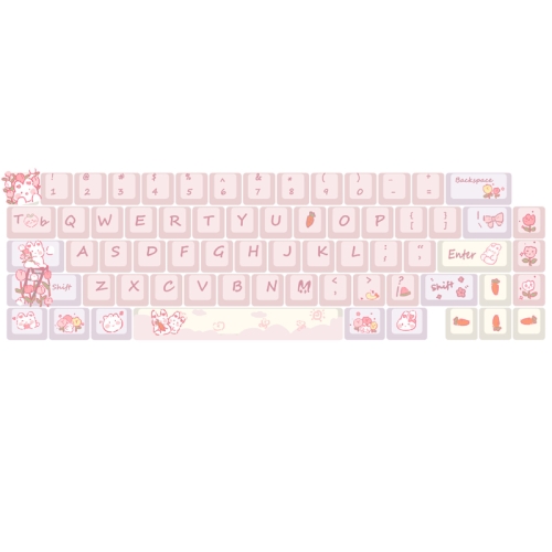 

68 Keys 5-sided Heat Rise PBT Personalized Keycaps(Pink)