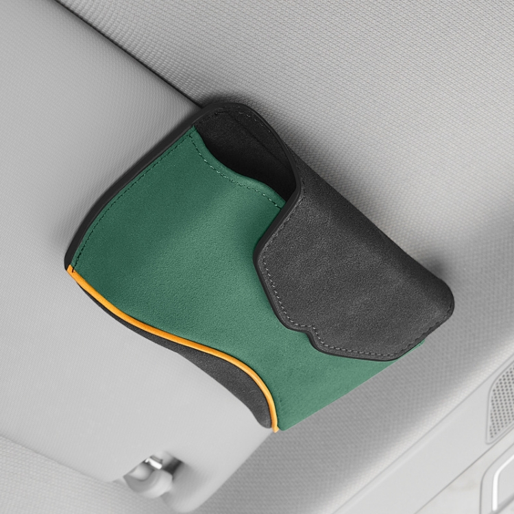 

Car Sun Visor Multifunctional Glasses Case Card Storage Bracket(Green)