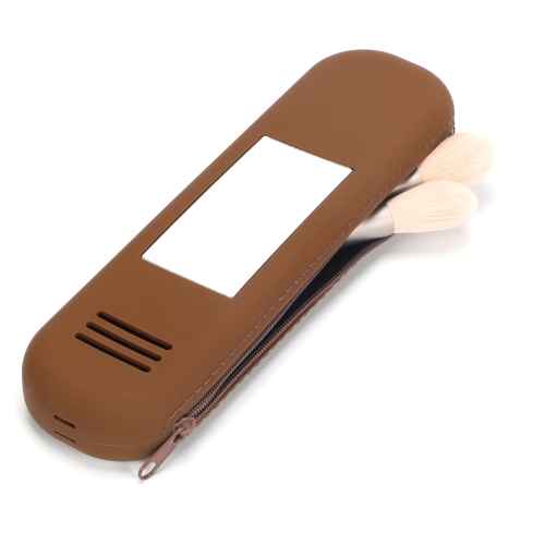 Porta pennelli da trucco da viaggio Scatola portaoggetti per organizer per  pennelli cosmetici in silicone (marrone)