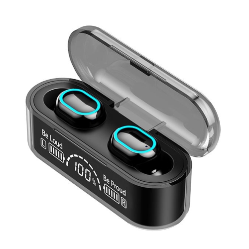 

Binaural With Digital Display Charging Compartment Mini In-Ear Invisible Bluetooth Earphone(Black)