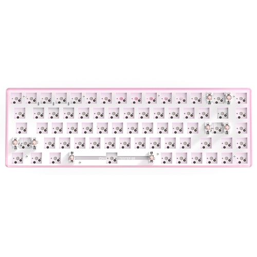 

Dual-mode Bluetooth/Wireless Customized Hot Swap Mechanical Keyboard Kit, Color: Pink