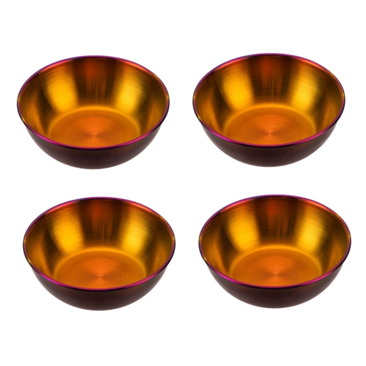 

4pcs/set Stainless Steel Circular Dipped Dishes Seasoning Gastric Dish, Color: Purple
