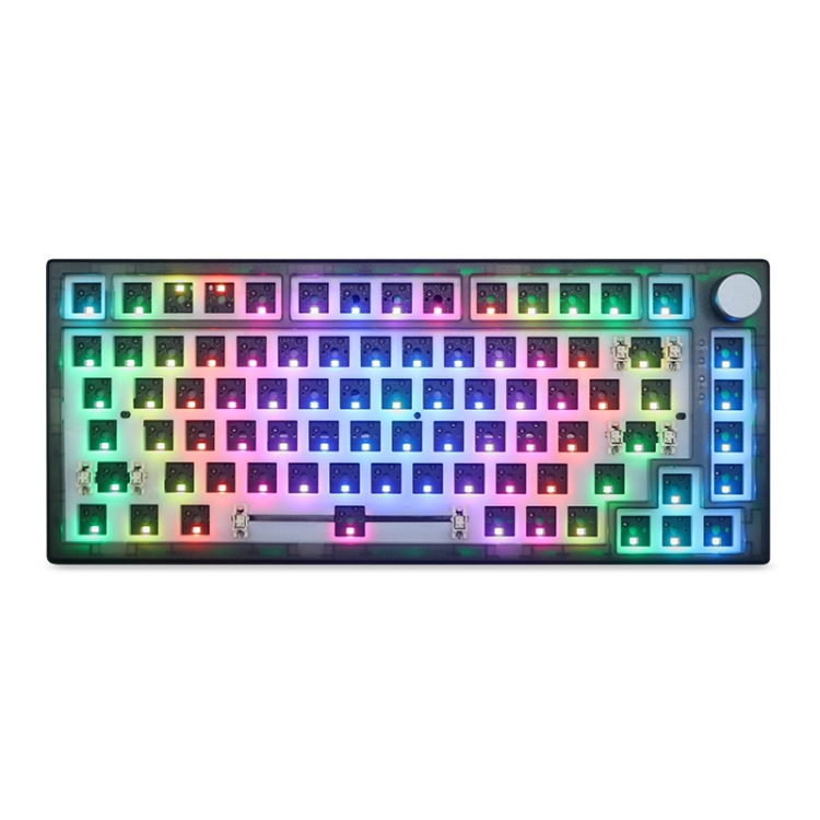 

82 Keys Bluetooth Wireless 3-mode RGB Hot-plug Customized Mechanical Keyboard Kit(Black Transparent)