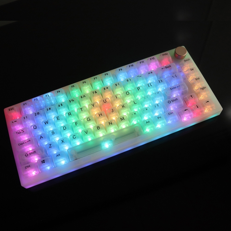 

82 Keys Bluetooth Wireless 3-mode RGB Hot-plug Customized Mechanical Keyboard Kit + Keycap(White)