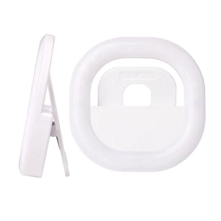 

Mobile Phone Fill Light Rechargeable Clip Ring Selfie Light(White)