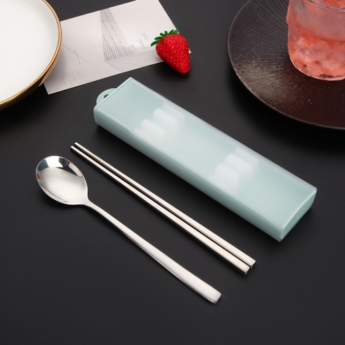 

2pcs/set 316 Stainless Steel Portable Tableware Drawing Spoon Chopsticks(Cyan)