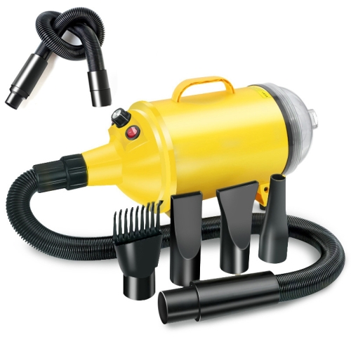 

2100W Dog Dryer Stepless Speed Pet Hair Blaster With Vacuum Cleaner 220V UK Plug(Pure Yellow)