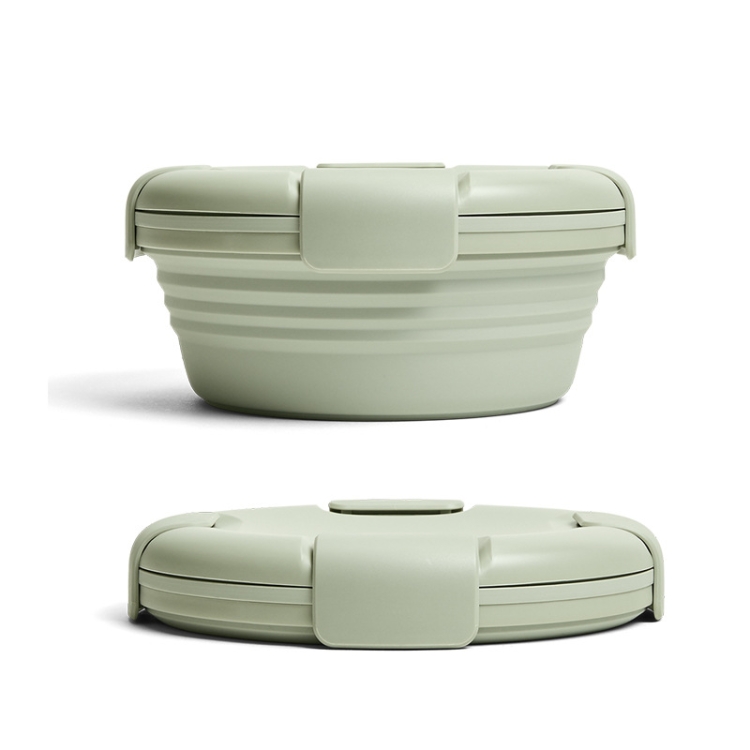

1100ml Silicone Folding Lunch Box Travel Bowl Microwave & Dishwasher Safe(Green)