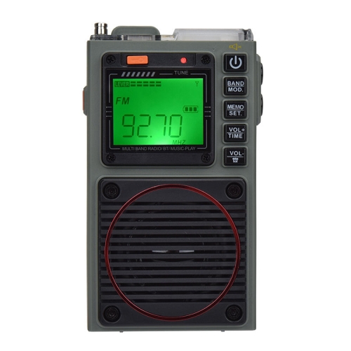 

HanRongda HRD-787 High Performance Full Band Portable Bluetooth Card SOS Warning LED Lighting Radio(Green)