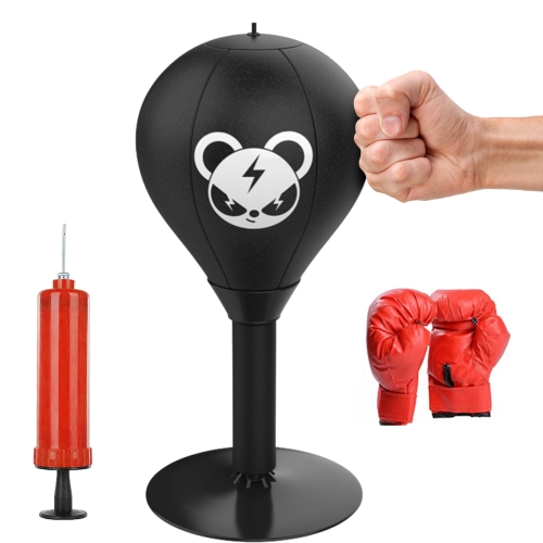 

Boxing Desktop Speed Ball Children Adult Decompression Training Fitness Equipment, Style: Bear+Children Gloves+Pump