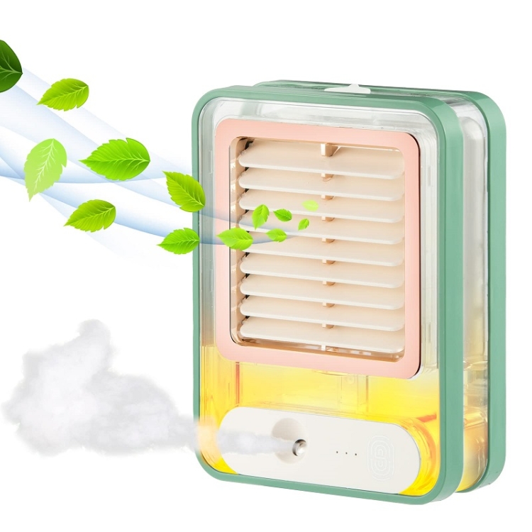 

Small Electric Fan Humidification Spray with Ambient Night Light(Green)
