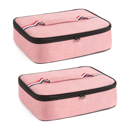 

2pcs Small Waterproof Portable Lunch Bag Outdoor Picnic Lunch Box Insulation Bag(Pink)