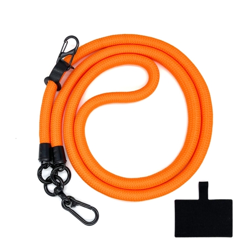 10mm Thick Rope Mobile Phone Lanyard Spacer Adjustable Anti Theft Phone Strap(NO.1 Orange) 5pcs solid color drop glue airbag bracket mobile phone ring buckle gray
