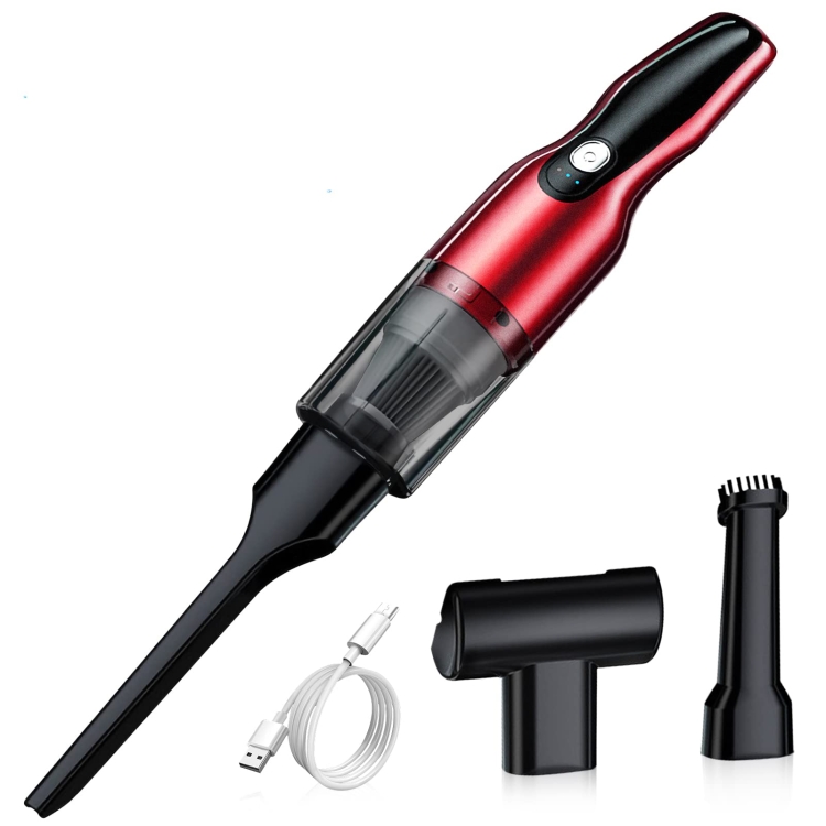 

3 In 1 12000pa Mini Handheld Car Vacuum Cleaner Wireless Charging High Power Clean Tool(Red)