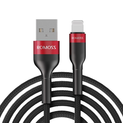 ROMOSS  CB12B 2.4A 8 Pin Fast Charging Cable For IPhone / IPad Data Cable 2m(Red Black) puluz wireless lavalier noise reduction reverb microphones for iphone ipad 8 pin receiver and dual microphones black