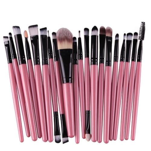 

20pcs/set Wooden Handle Makeup Brush Set Beauty Tool Brushes(Black+Pink)