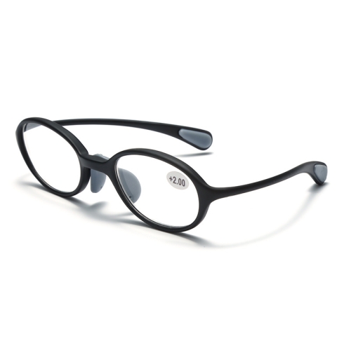 

Portable Magnifying Glass Presbyopic Glasses Silicone Anti-Blue Light Reading Glasses, Degree: +100(Black)