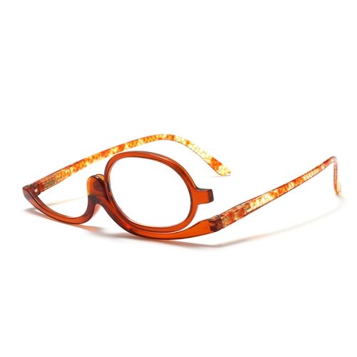 

Makeup Presbyopic Glasses Monolithic Reading Glass Magnifying Glass, Degree: +100(Tea Color)