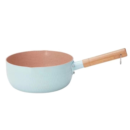 

18cm Without Cover Boil Instant Noodles Non-Stick Pan Baby Food Supplement Pan Maifan Stone Small Milk Pot(Blue)