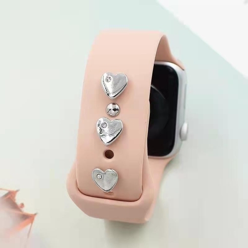 

3pcs Watch Silicone Strap Decorative Diamond Buckle, Style: One Diamond Heart