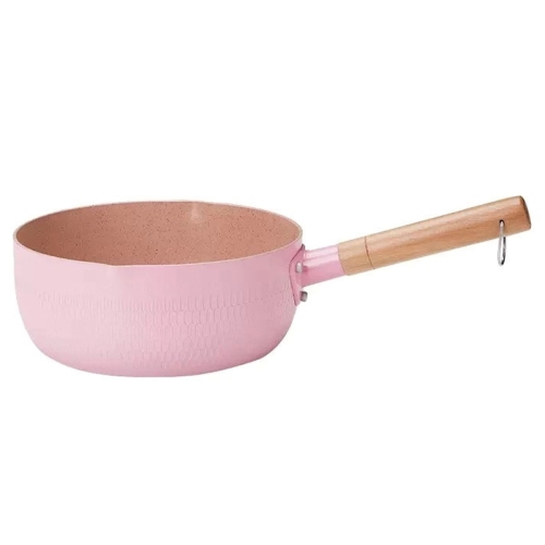 

22cm Without Cover Boil Instant Noodles Non-Stick Pan Baby Food Supplement Pan Maifan Stone Small Milk Pot(Pink)