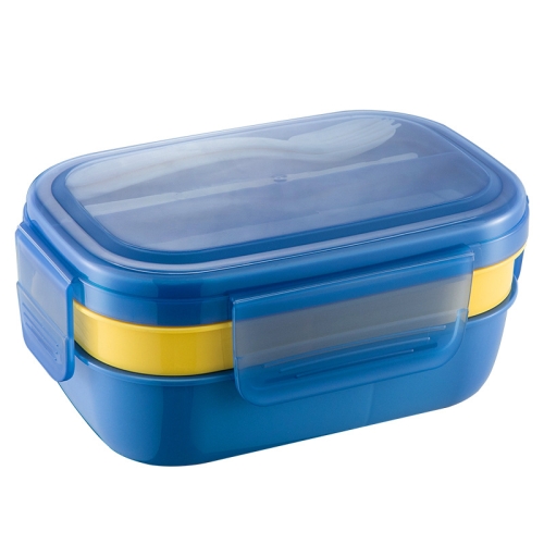 

1900ML Large Capacity Microwave Children Sealed Compartment Lunch Box(Blue)