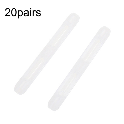 

20pairs Silicone Non-slip Glasses Foot Cover Frame Mirror Leg Decompression Anti-drop Anti-allergic Rubber Sleeve(White)