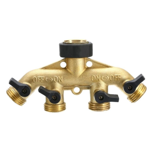 

Garden Watering Agricultural Irrigation Family Car Wash Faucet Copper 4-way Ball Valve Water Divider(European Thread)