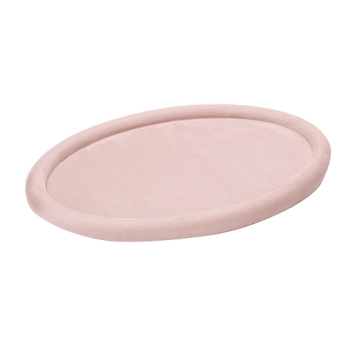 

30x20x1.8cm Jewelry Tray Ring Velvet Leather Oval Empty Plate Earrings Necklace Jewelry Display Plate(Pink)