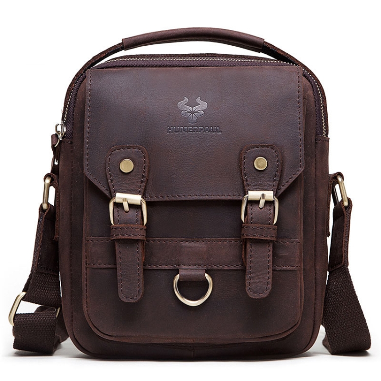 

HUMERPAUL Men Shoulder Bag Retro Leather Crossbody Bag(Brown)