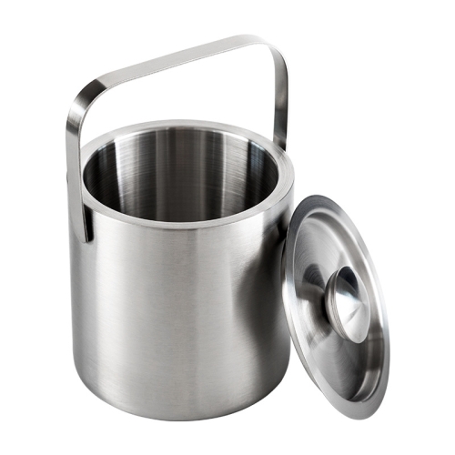 

Double-Layer Portable Stainless Steel Ice Bucket Bar Champagne Beer Barrel(1.3L)