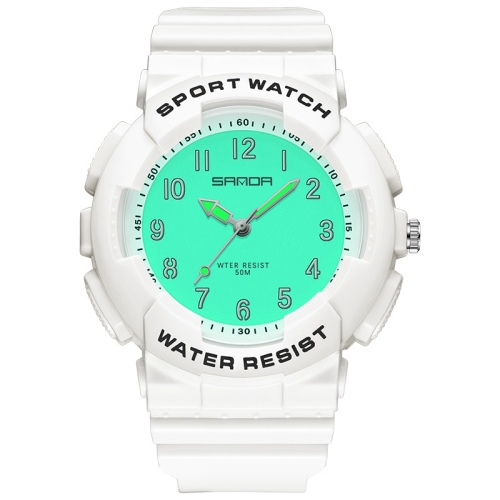 

SANDA Small Fresh Digital All-match Waterproof Luminous Student Watch(White)