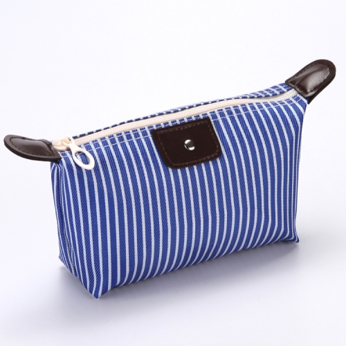 

Striped Dumpling Cosmetic Bag Travel Folding Toiletry Bag(Blue)