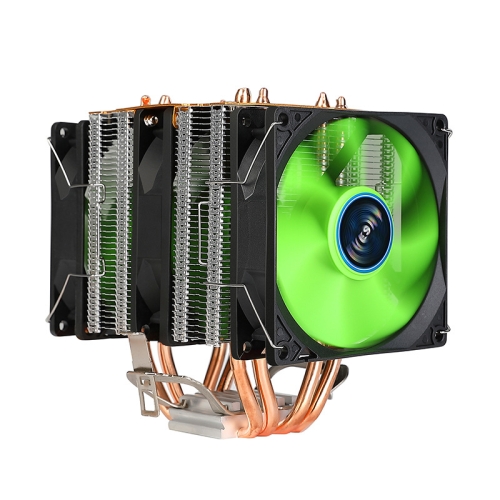 

EVESKY 500 Desktop Computer 4 Copper Tube Mute CPU Cooling Fan, Color: No Light Three Fans