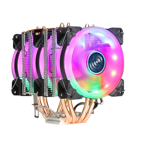 

EVESKY 500 Desktop Computer 4 Copper Tube Mute CPU Cooling Fan, Color: Color Three Fans