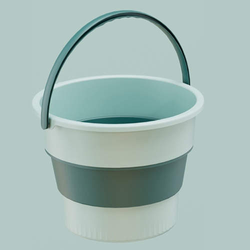 

Medium 10L Folding Thickened Portable Plastic Bucket Outdoor Fishing Barrel Car Travel Wash Barrel(Light Green)