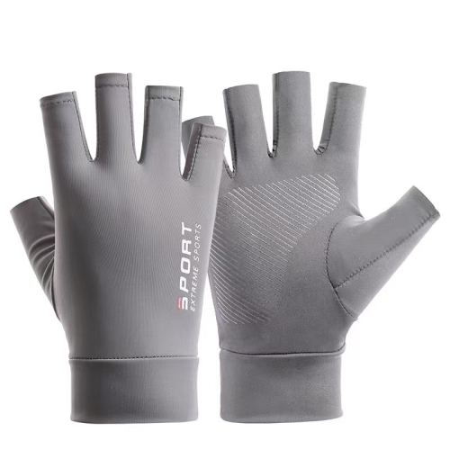 Ladies Sunscreen Gloves Half Finger Ice Silk Gloves,Style: Cent