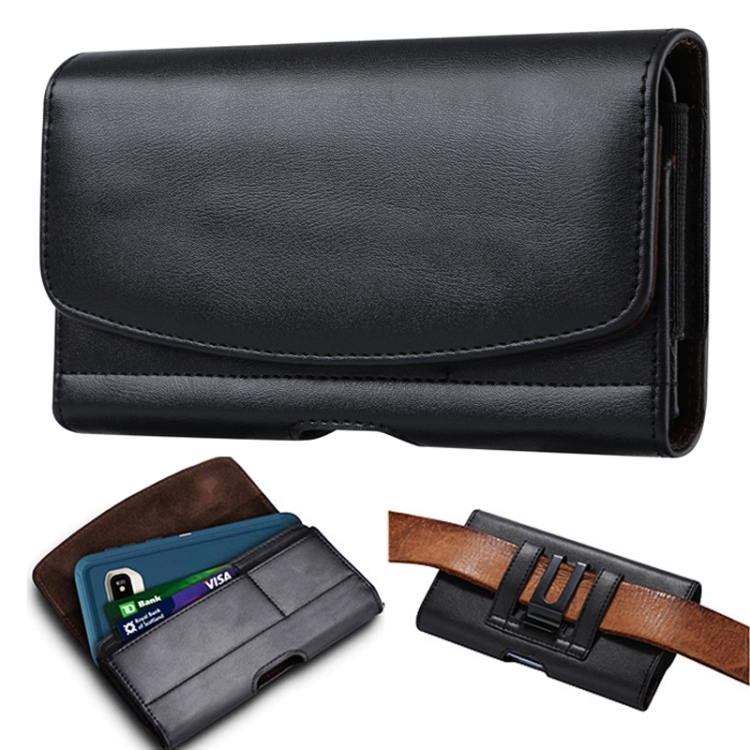 

3.5-4.0 inch Multifunctional Waist Bag Mobile Phone Leather Case(Black)