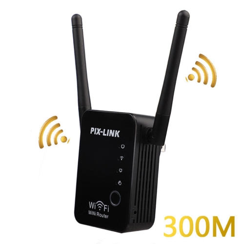 PIX-LINK 2.4G 300Mbps Amplificatore di segnale WiFi Router wireless  Ripetitore a doppia antenna (spina europea)