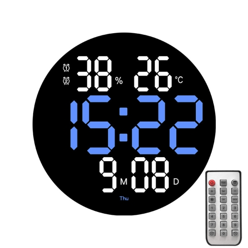 Orologio da parete digitale a led da 10 pollici Orologio elettronico a  grande schermo a 2 colori con display della temperatura (blu)