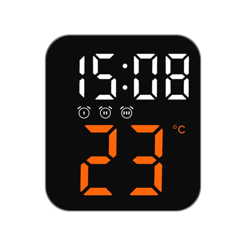 

Simple Temperature Display Clock Three Alarm Clock Porch Wall Clock(Orange Lamp)