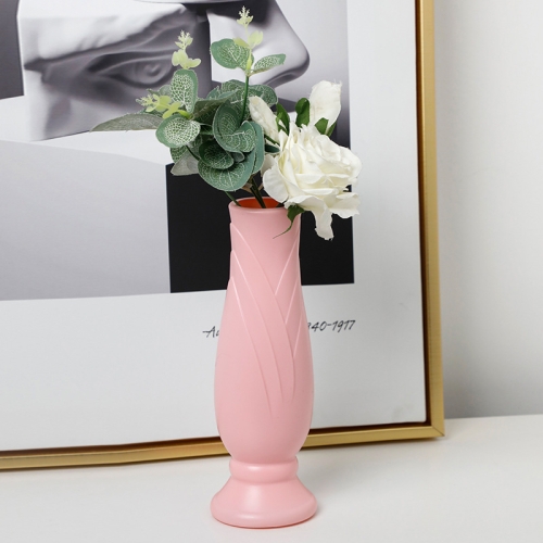 

Petal Shaped Simple Drop-Proof PE Vase Imitation Porcelain Home Decoration Ornaments(Pink)