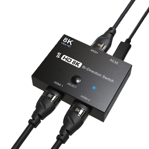 

8K 48Gbps Bi-Directional HDMI Splitter 1 In 2 Out 2 In 1 Out Converter For PS5 Xbox Monitor(Black)