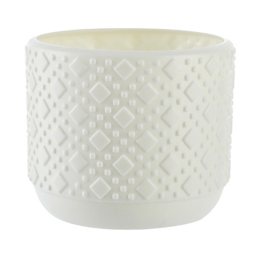 

Simple PE Vase Wet And Dry Flower Arrangement Container Imitation Glaze Decorative Wrestling Resistant Flower Pot(Milk White)
