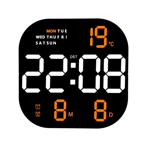 

6633 LED Screen Digital Display Timing Desktop Alarm Clock Living Room Hanging Clock(Orange Light)