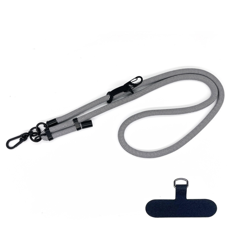 

10mm Thick Rope Mobile Phone Anti-Lost Adjustable Lanyard Spacer(Wave Black White)
